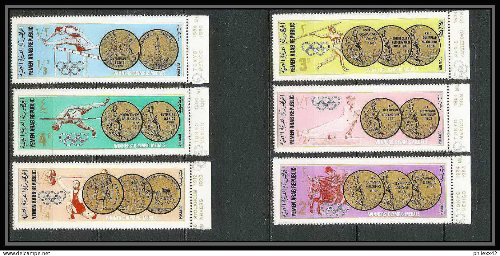 224 - YAR (nord Yemen) MNH ** Mi N° 796 / 801 A Jeux Olympiques (summer Olympic Gold Medals Games) Mexico 1968 - Ete 1960: Rome