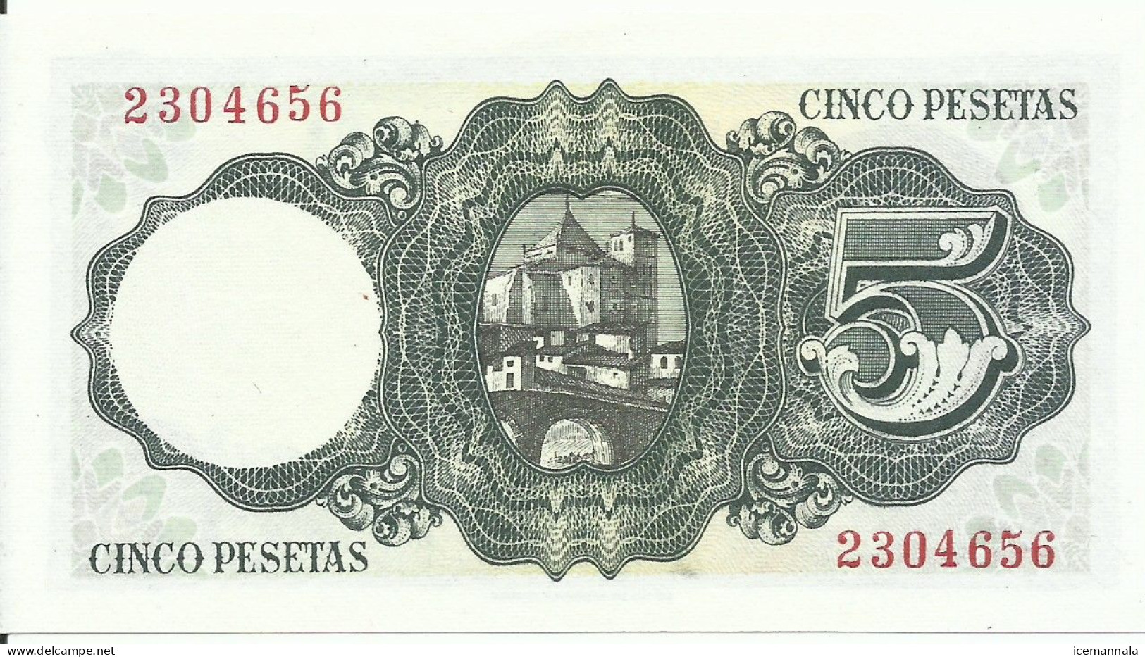 ESPAÑA, BILLETE  DE  5  PESETAS, AÑO  1951   SC - 5 Pesetas