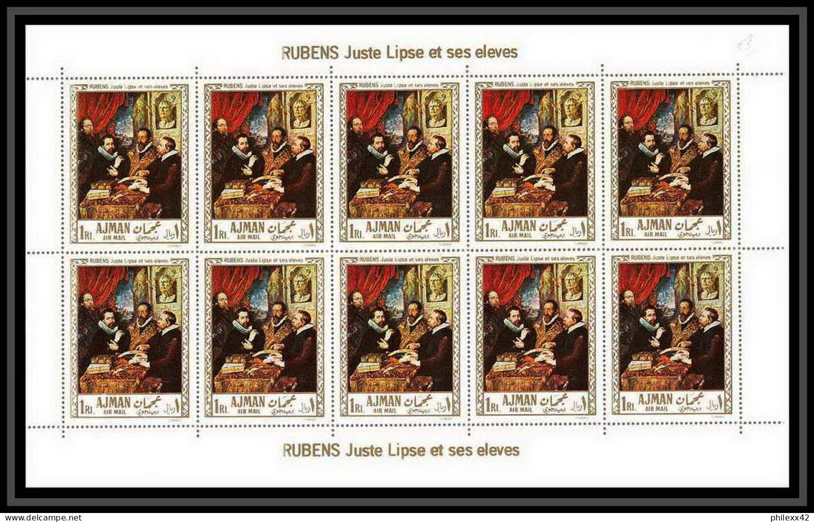 465e Ajman MNH ** N° 226 A Tableau (tableaux Painting) Rubens Belgique Juste Lips Et Ses Elèves Feuilles (sheets) - Rubens