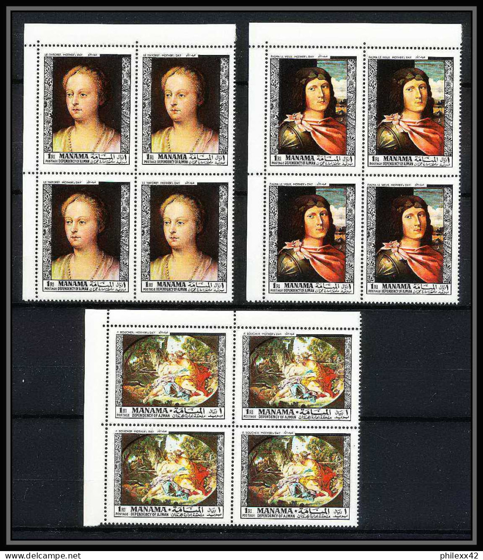 496c Manama MNH ** N° 432 / 446 A Tableau (tableaux Painting) Old Masters Botticelli Veronese Tintoretto Van Dyck Bloc 4 - Manama