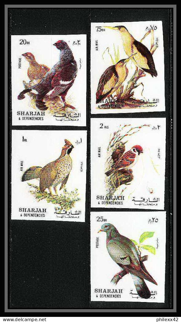 654 Sharjah - MNH ** Mi N° 1036 / 1040 B Oiseaux (bird Birds Oiseau) Grouse Pigeon Non Dentelé (Imperf) - Collezioni & Lotti