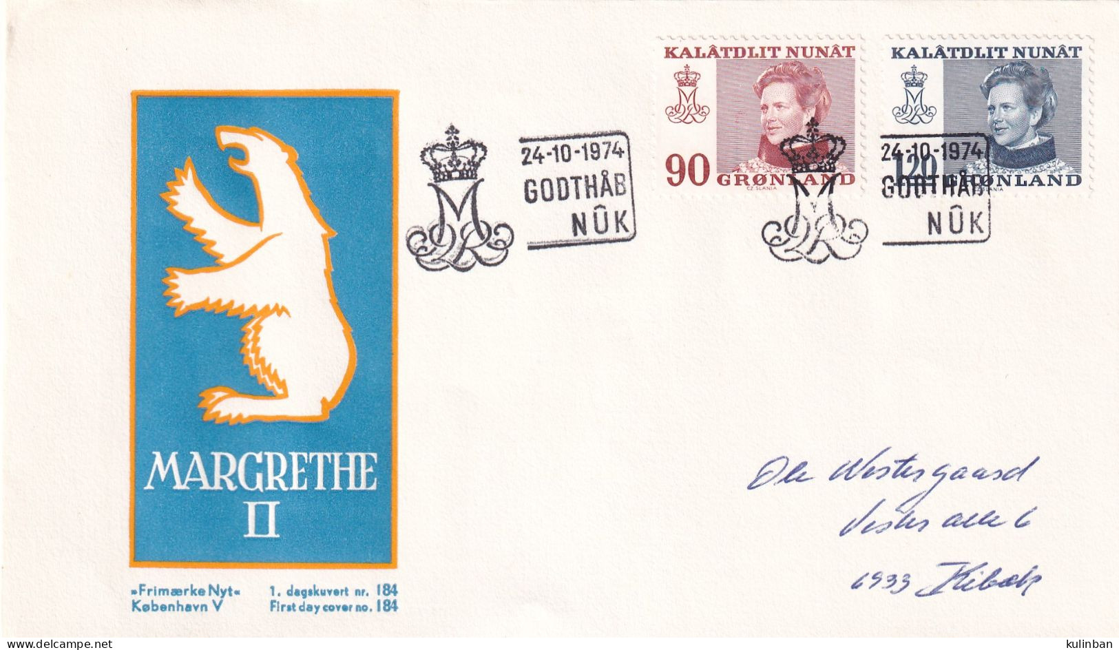 GRENLAND, 1974 KALAALLIT NUNAAT - Lettres & Documents