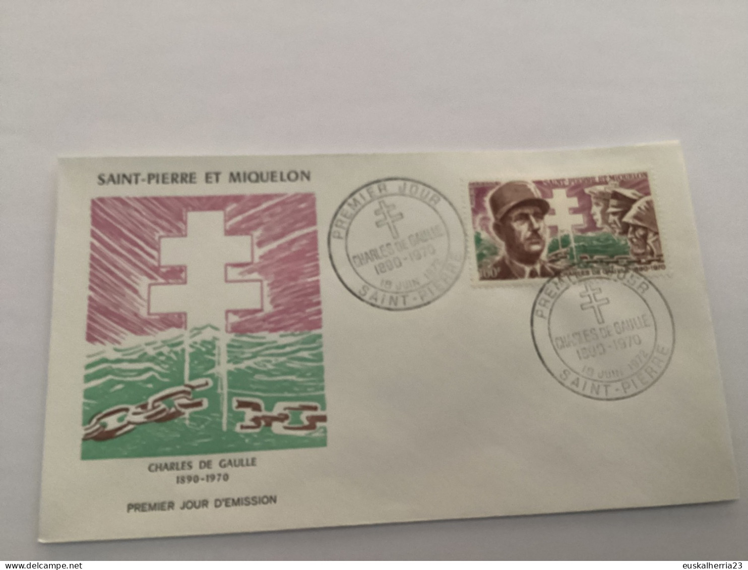 Enveloppe 1er Jour Charles De Gaulle 1970 Saint Pierre Et Miquelon - FDC