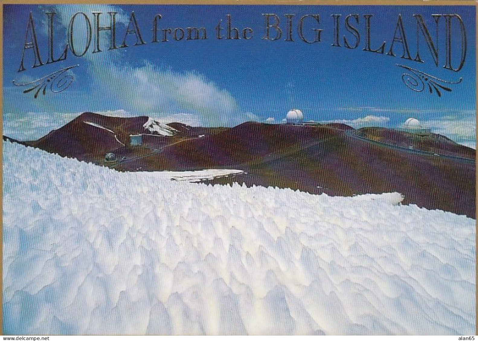 Big Island Of Hawaii, Top Of Mauna Kea And Observatory, Astronomy, C1980s/90s Vintage Postcard - Hawaï