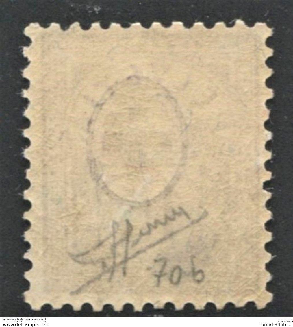 SVIZZERA 1882 CIFRA SORMONTATA DA CROCE 15 C. VIOLETTO N.70b ** MNH F.TO SORANI - Unused Stamps