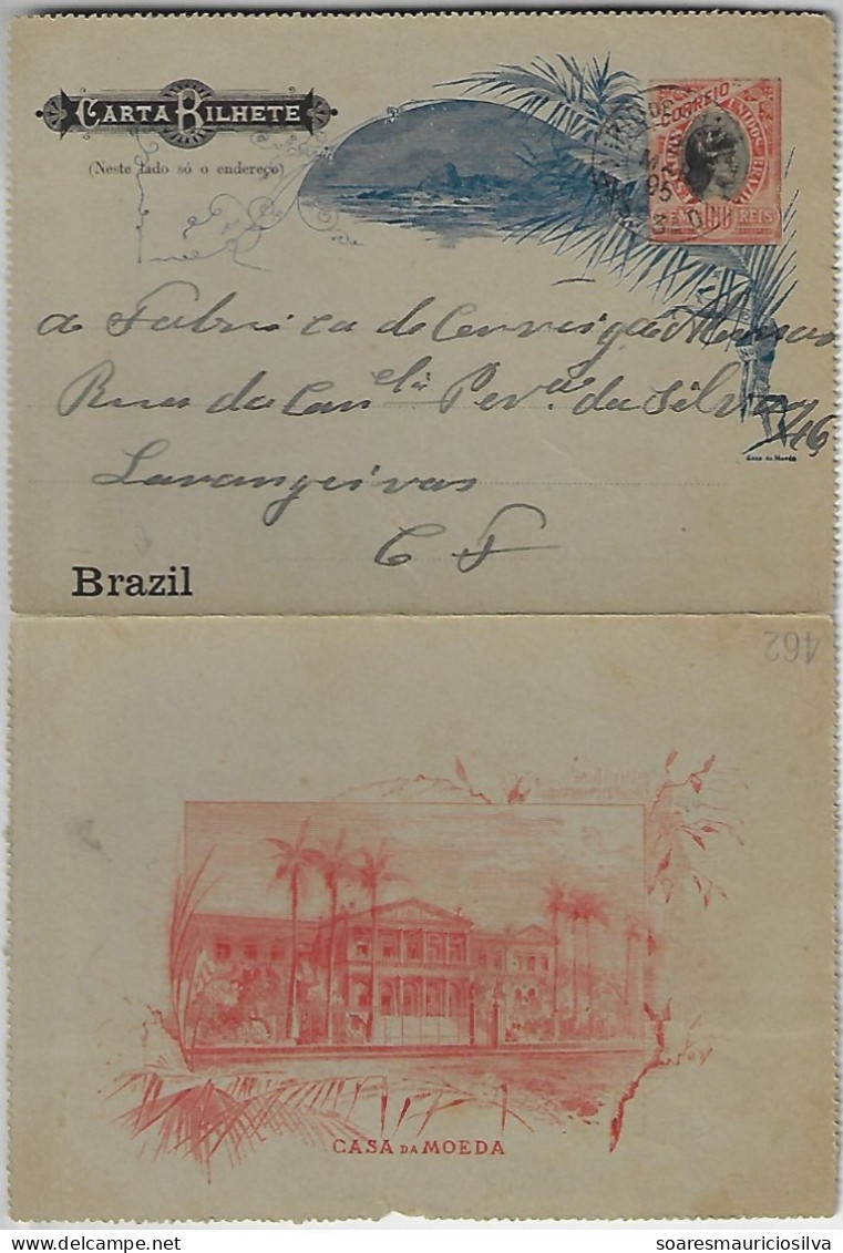 Brazil 1897 Postal Stationery Letter 100 Réis Shipped In Rio De Janeiro Bottle Order Addressed To German Beer Factory - Interi Postali