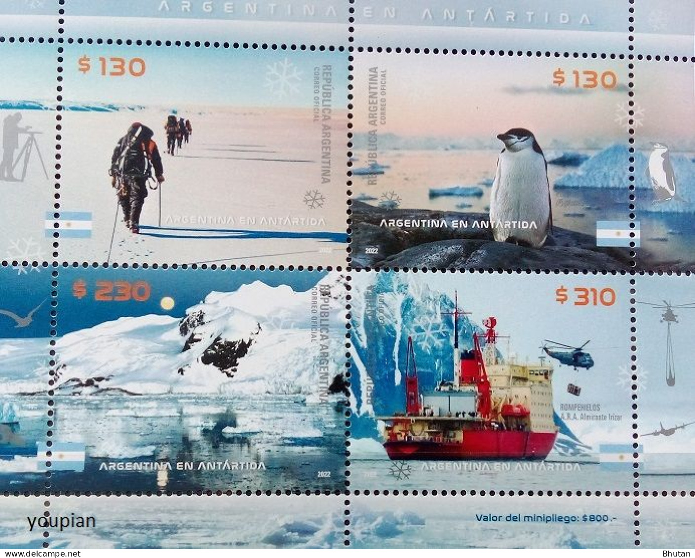 Argentina 2022, Argentina In Antarctica, MNH S/S - Unused Stamps