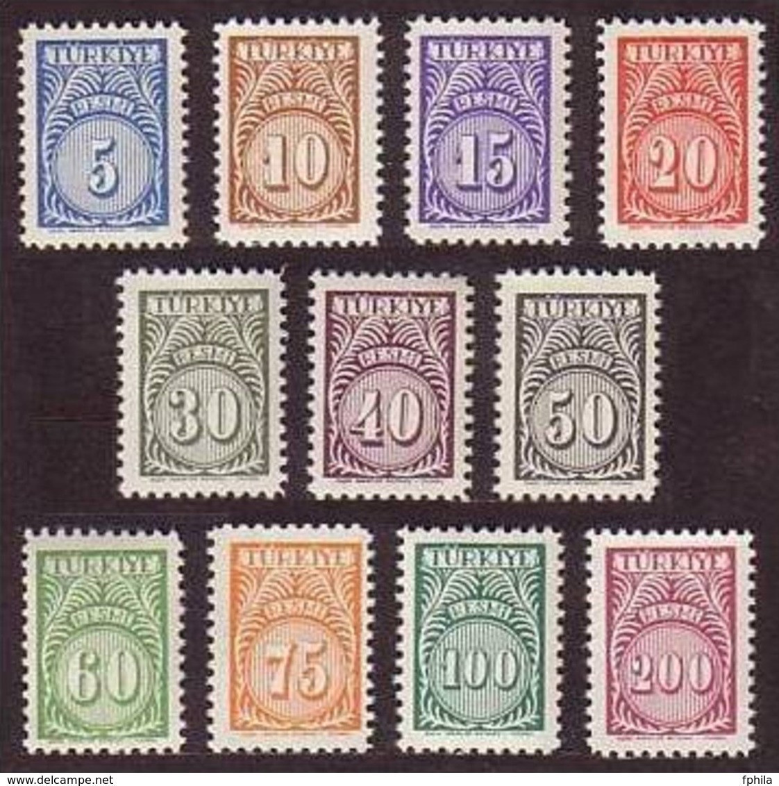 1957 TURKEY OFFICIAL STAMPS MNH ** - Dienstmarken