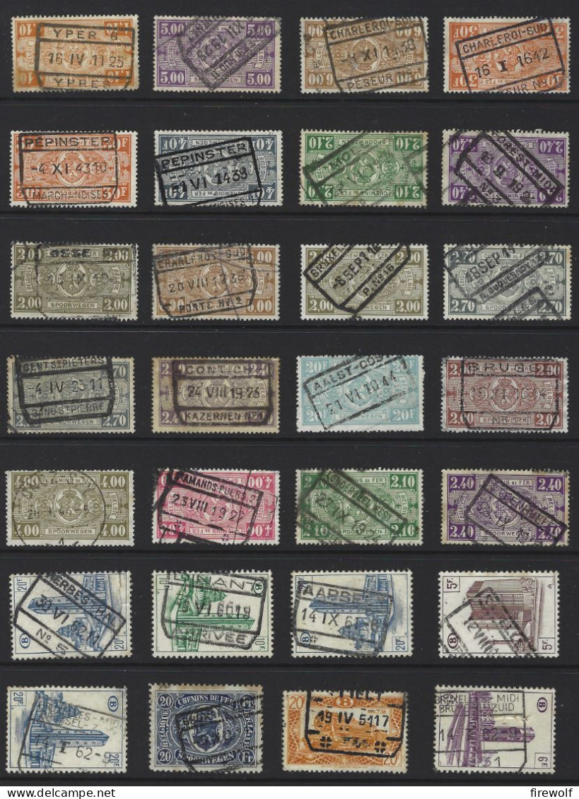 Y024 - Belgium - Railway Parcel Stamps - Used Lot - Autres & Non Classés
