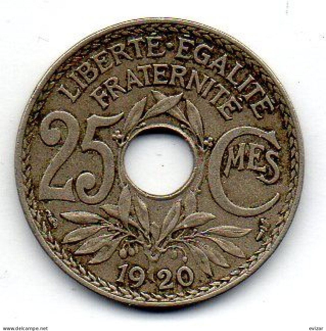 FRANCE, 25 Centimes, Copper-Nickel, Year 1920, KM # 867a - 25 Centimes