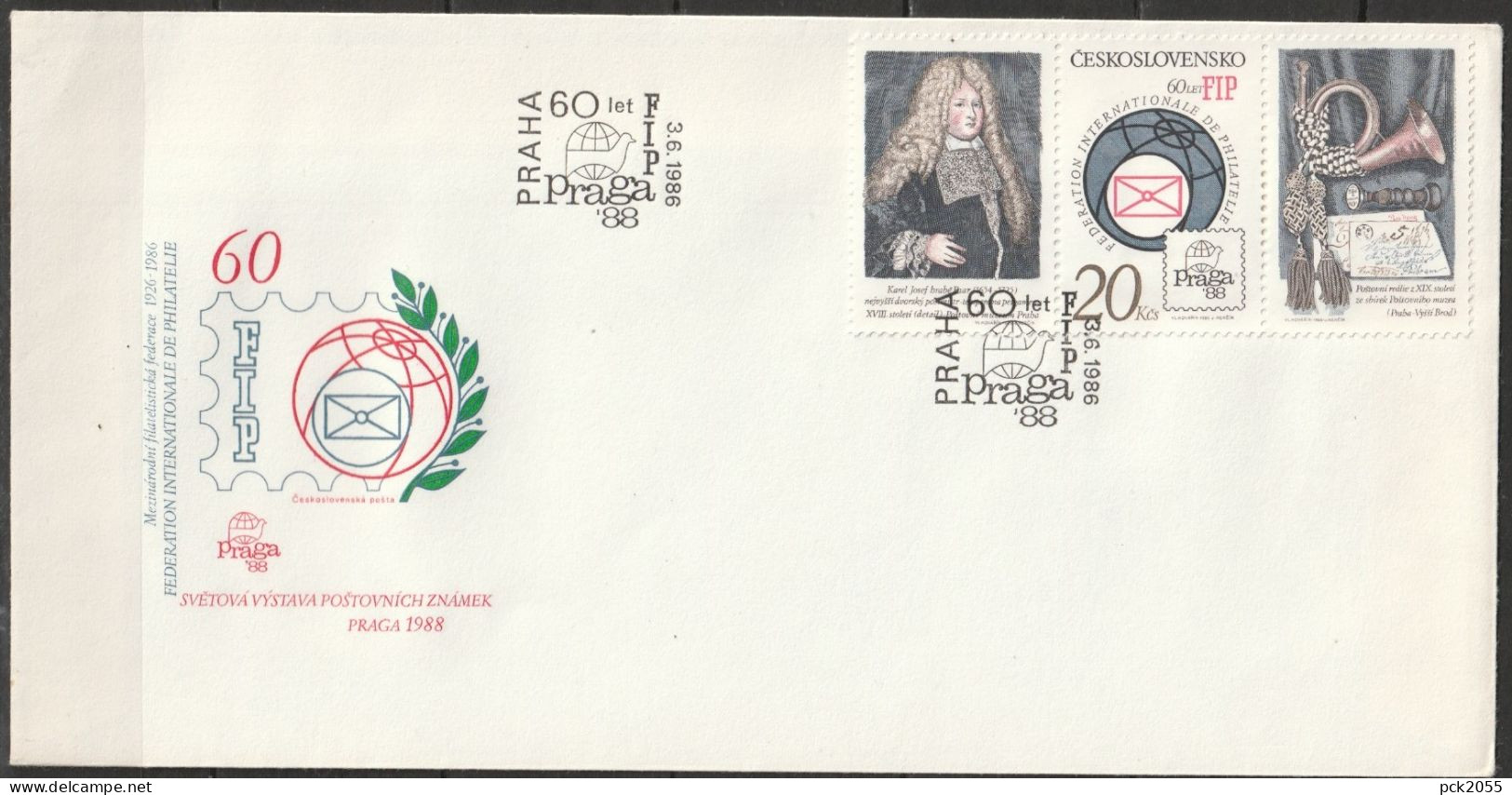 Tschechoslowakei 1986 FDC MiNr.2864 ABC  Briefmarkenausstellung, Praga'88 ( Dl 9 )günstige Versandkosten - FDC