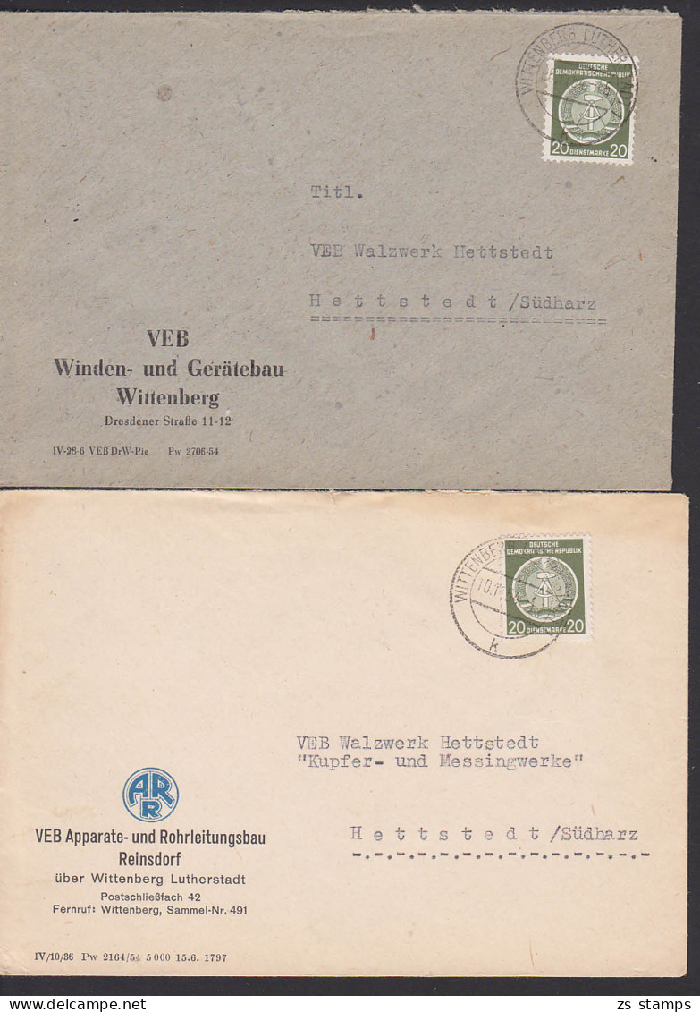 Wittenberg Zwei Dienstpostbelege, Dabei Winden- Und Gerätebau - Covers & Documents