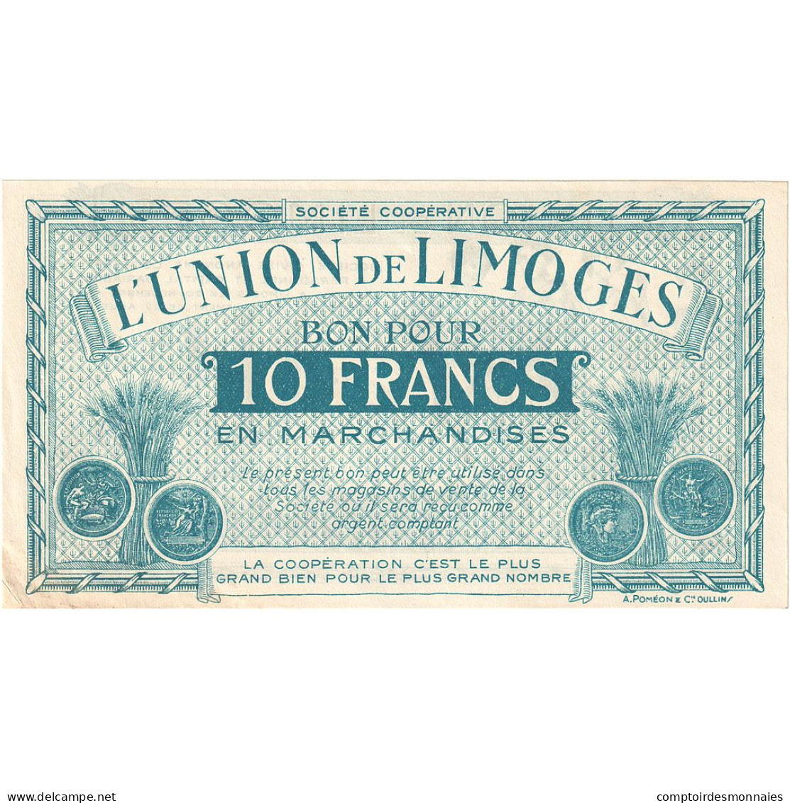 France, Limoges, 10 Francs, 1920-1935, SPL - Notgeld