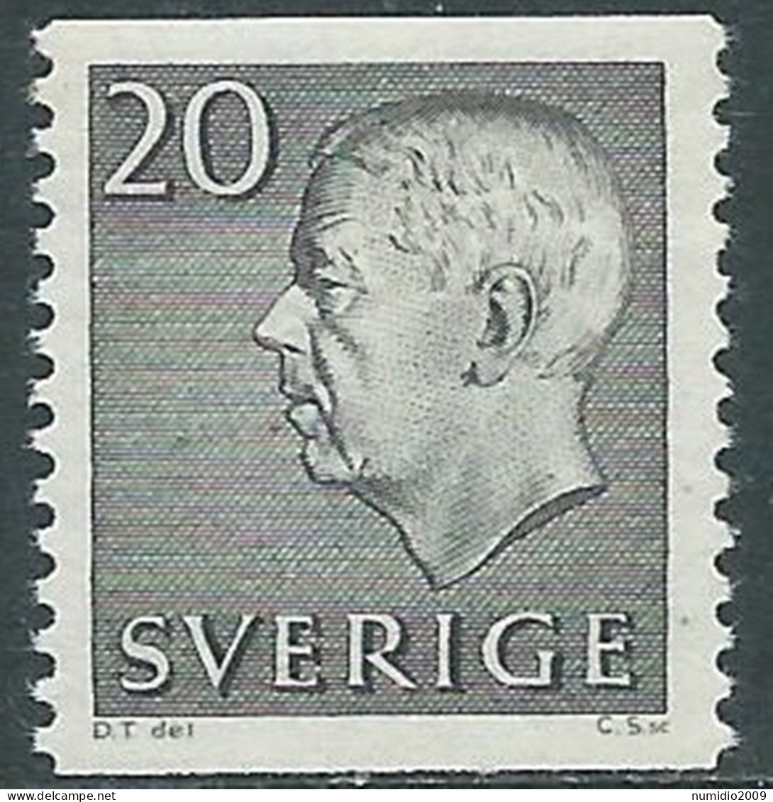 1961-68 SVEZIA RE GUSTAVO VI ADOLFO 20 ORE MNH ** - RB8-6 - Neufs