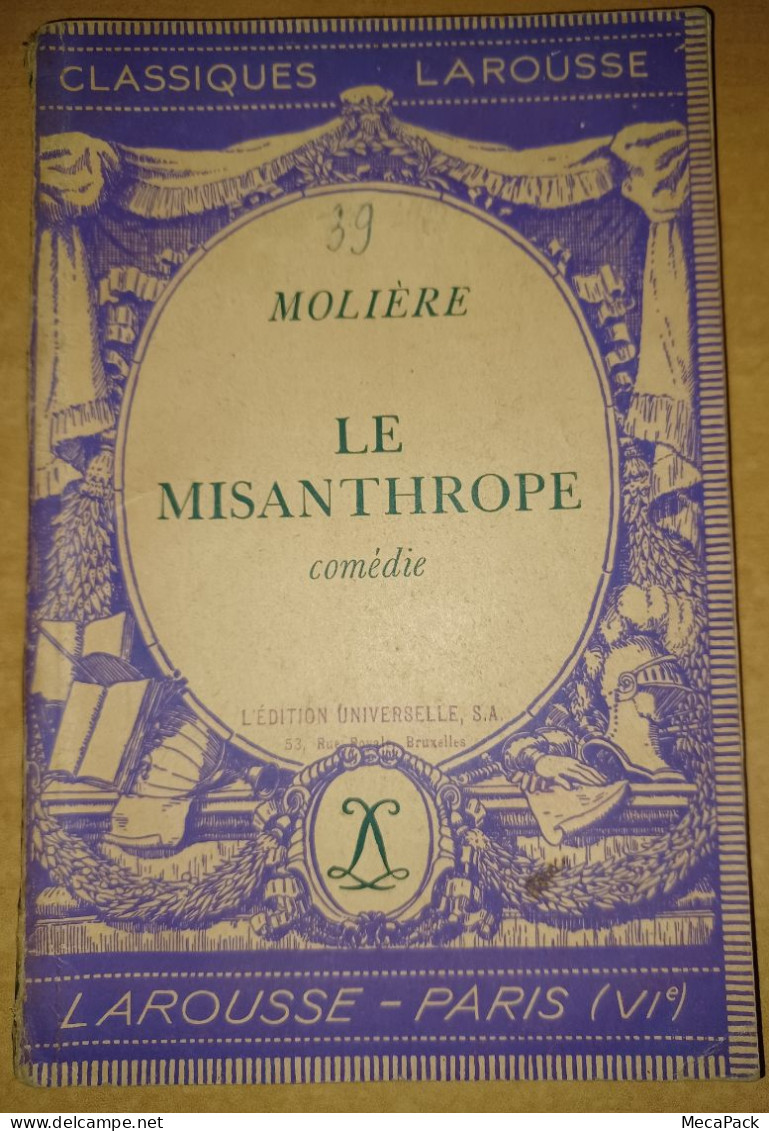 Molière - Le Misanthrope - Classiques Larousse - Félix Guirand (1936) - Auteurs Français