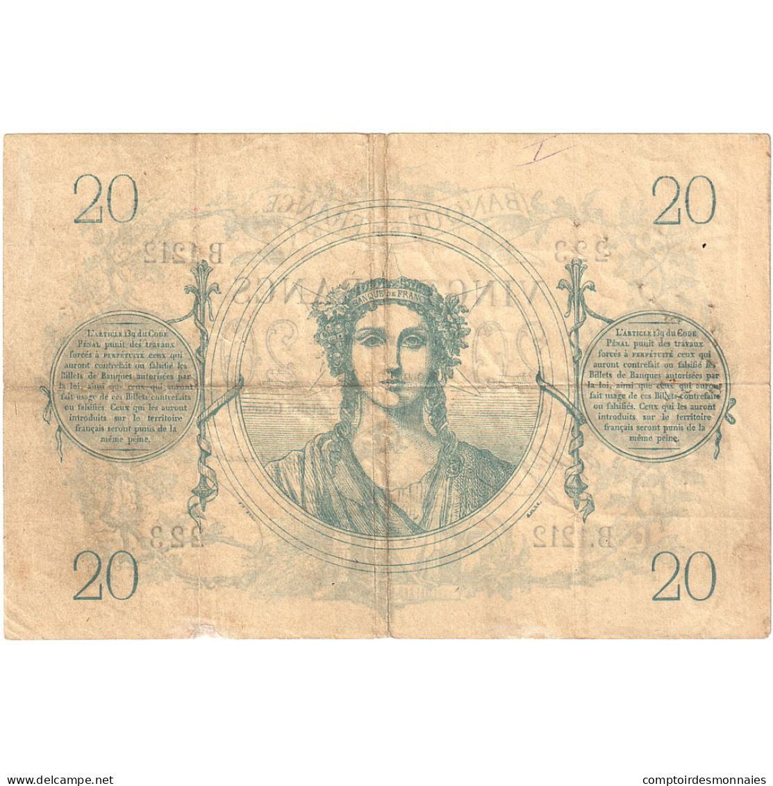 France, 20 Francs, ...-1889 Circulated During XIXth, 1872, B.1212, TB+ - ...-1889 Circulated During XIXth