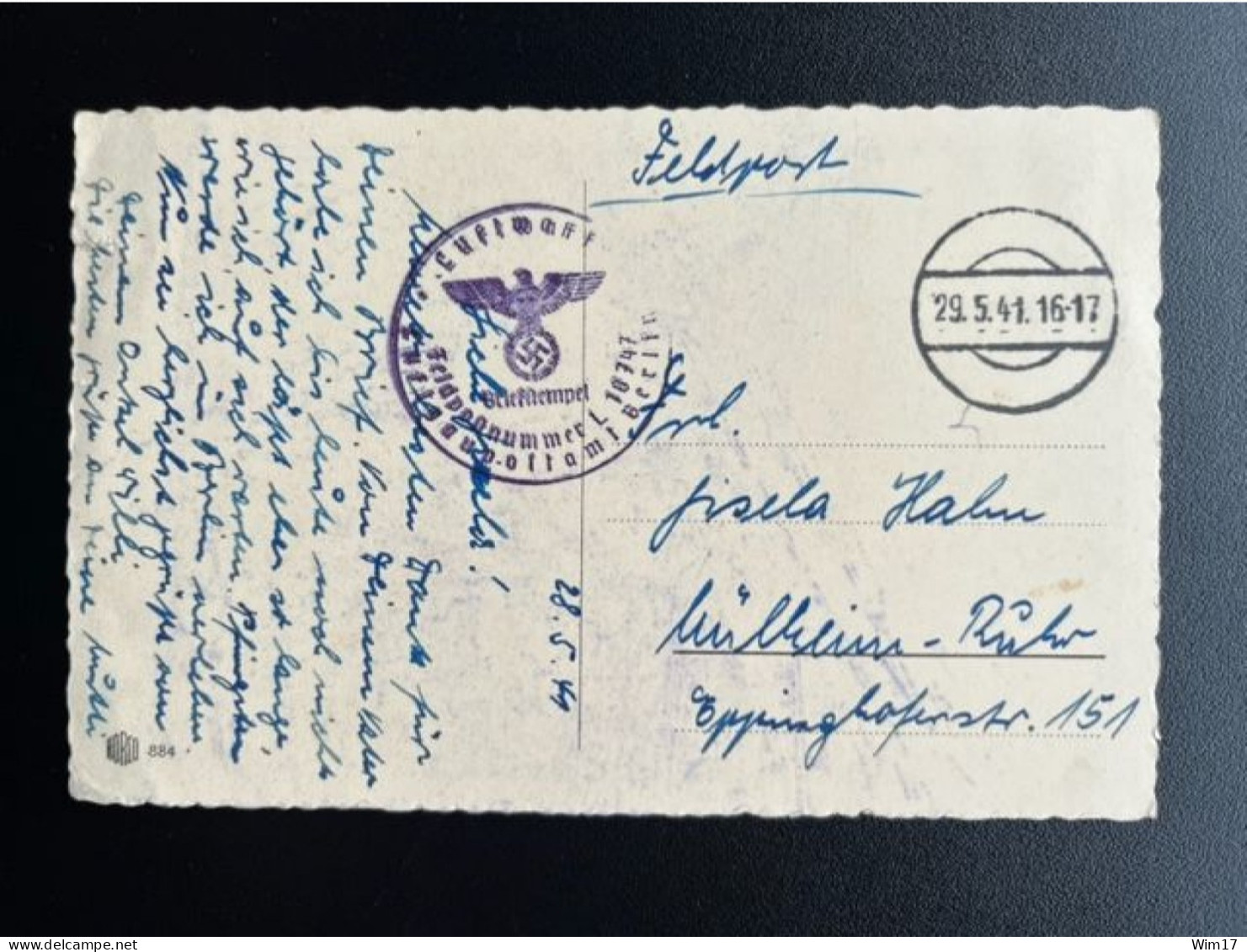 GERMANY 1941 POSTCARD FIELDPOST TO MULHEIM 29-05-1941 DUITSLAND DEUTSCHLAND FELDPOST - Privat-Ganzsachen