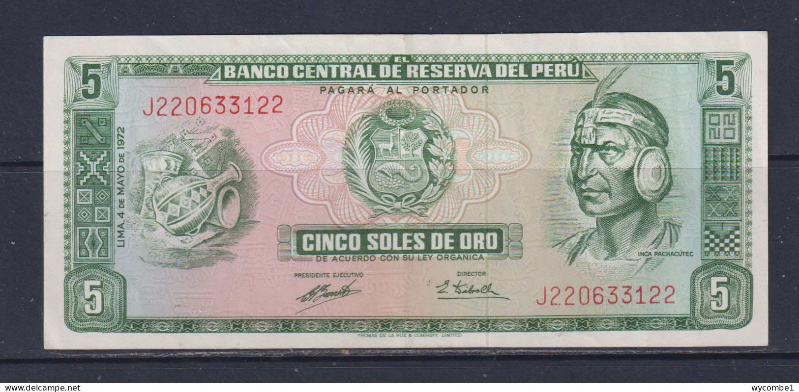 PERU -  1969 10 Sols UNC/aUNC  Banknote - Peru