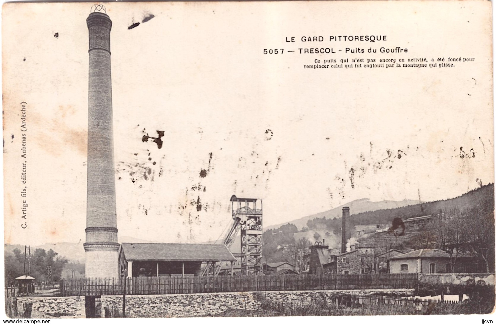 "/" - Gard - 30 - La Grand Combe - Mines - Houillères Du Bassin Des Cévennes - Puits Du Gouffre (Lot De 2 CP) Voir Scan - La Grand-Combe