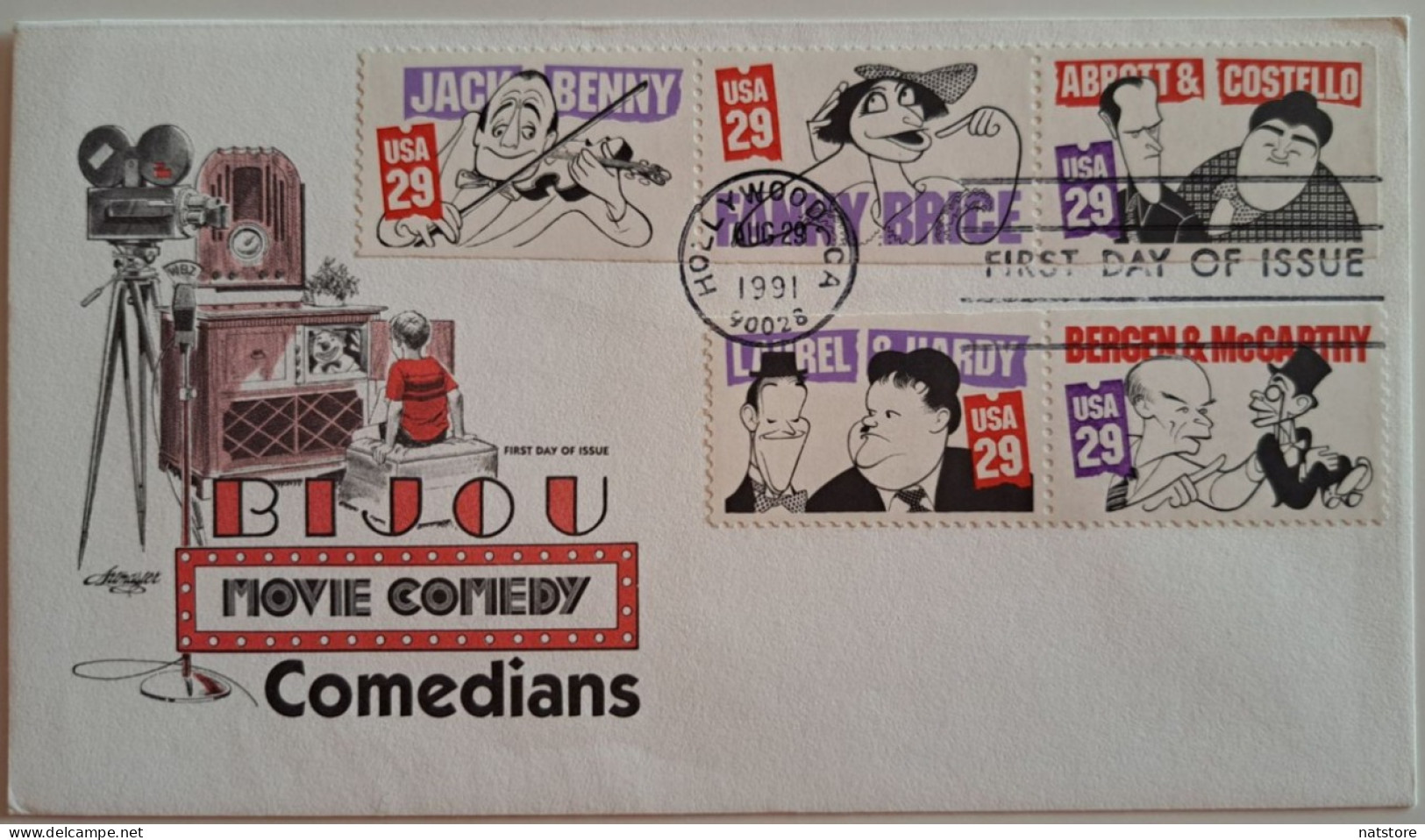 1991..USA.. FDC WITH STAMPS AND POSTMARKS..Comedians Booklet Issue - 1991-2000