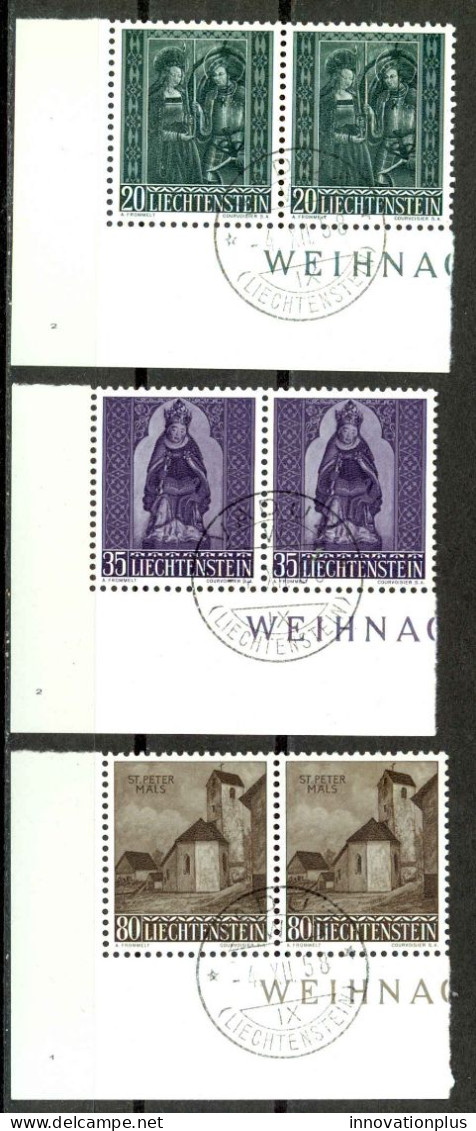 Liechtenstein Sc# 329-331 FD Cancel Pair 1958 Christmas - Oblitérés