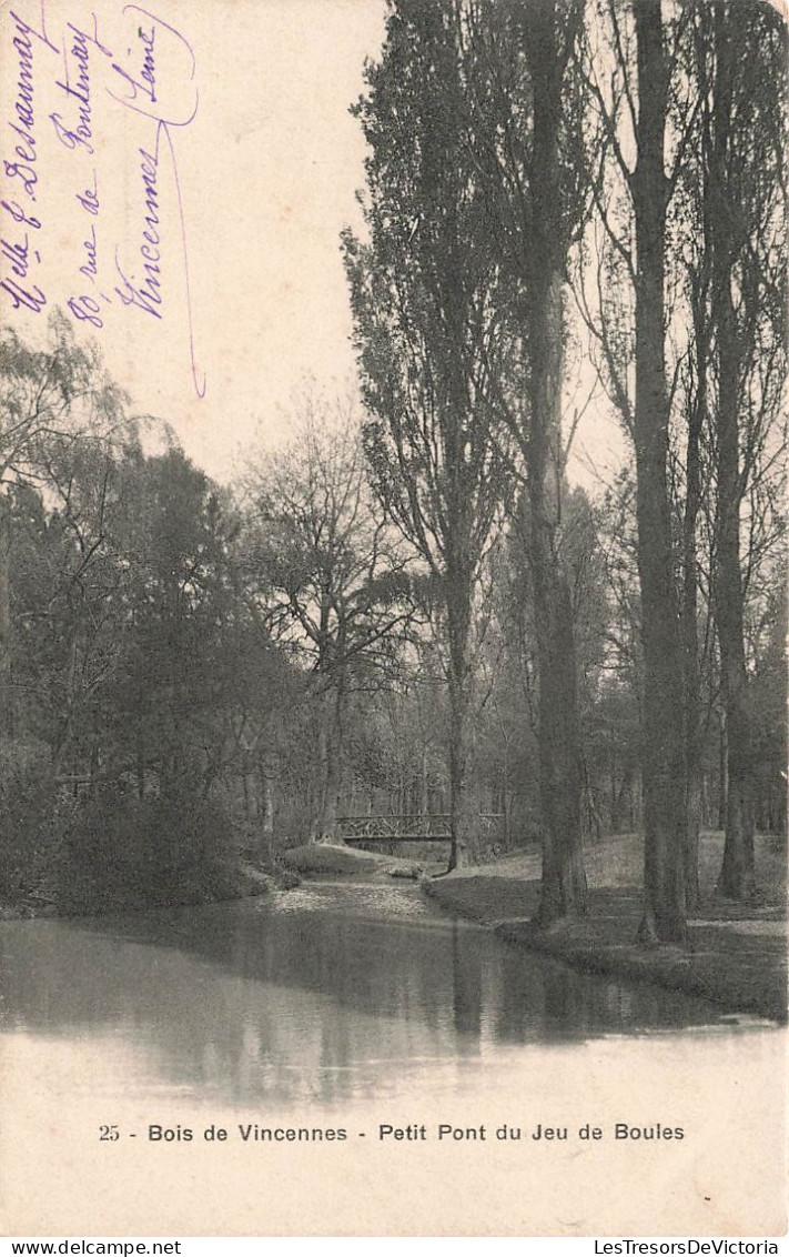 FRANCE - Paris - Bois De Vincennes -  Vue Sur Le Petit Pont Du Jeu De Boules - Carte Postale Ancienne - Parcs, Jardins