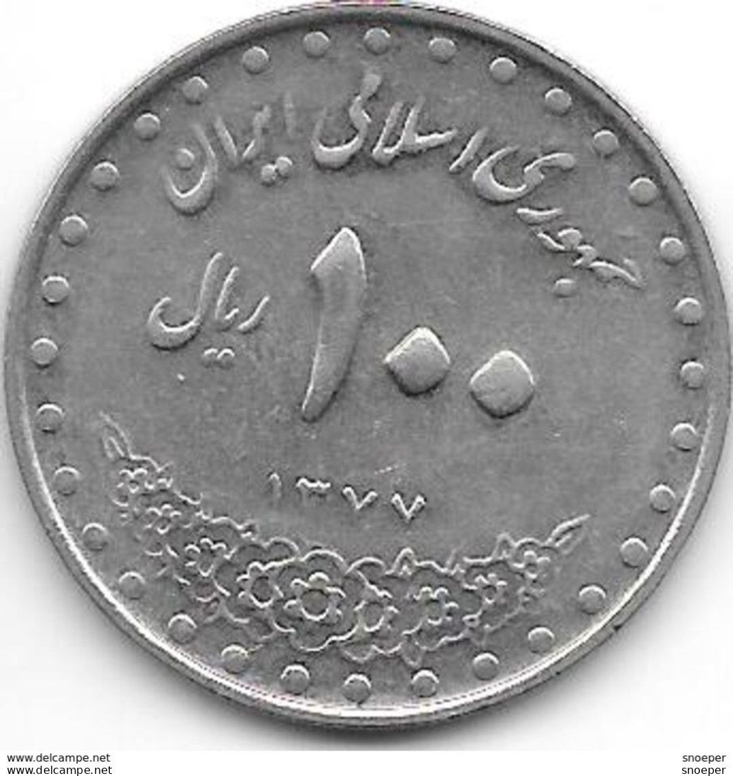 *iran 100 Rials Sh1377 Km 1261.2    Xf+ - Iran