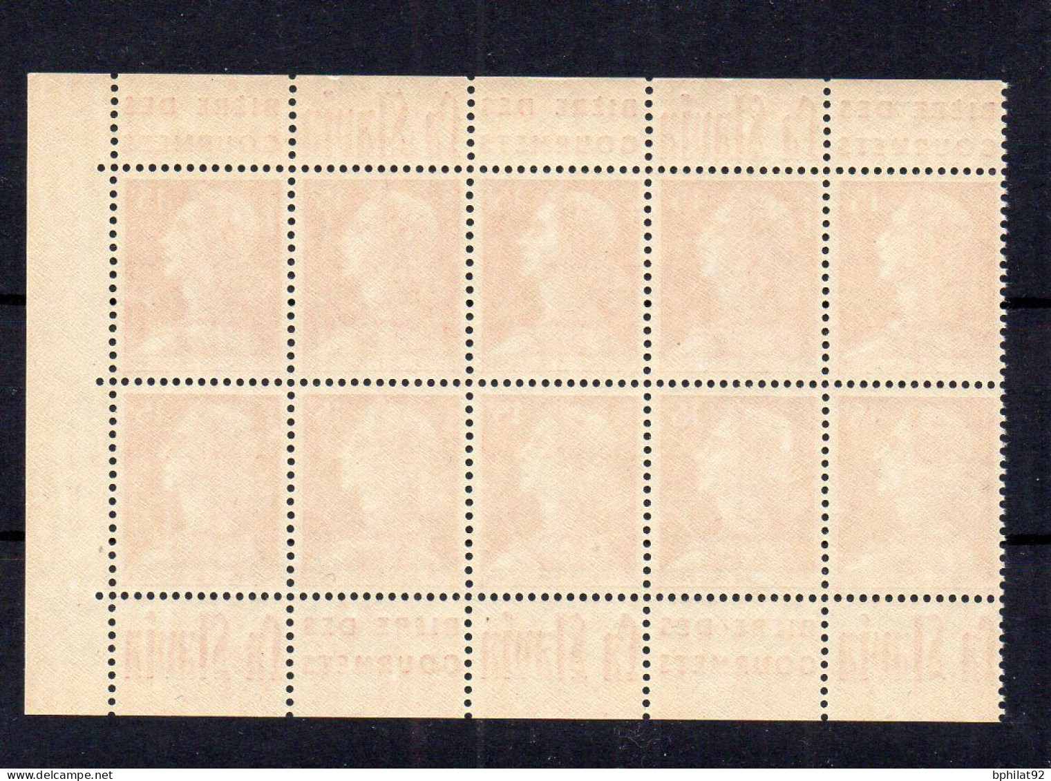 !!! MARIANNE DE MULLER, BLOC DE 10 AVEC BANDES PUBS LA SLAVIA NEUF ** - Unused Stamps