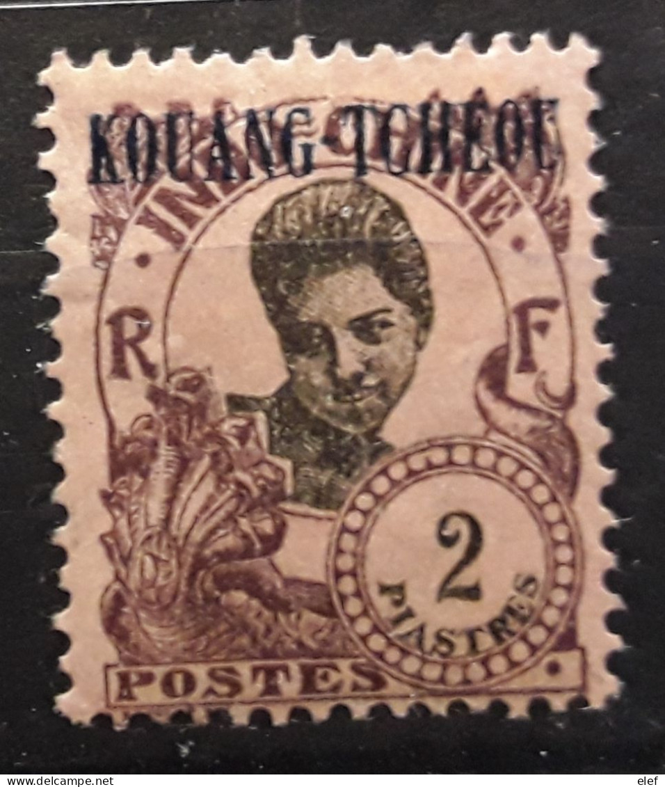 KOUANG TCHEOU  1923,Yvert 72 ,2 Piastres Violet Brun  Et Noir Sur Lilas   Neuf * MH TB - Nuovi