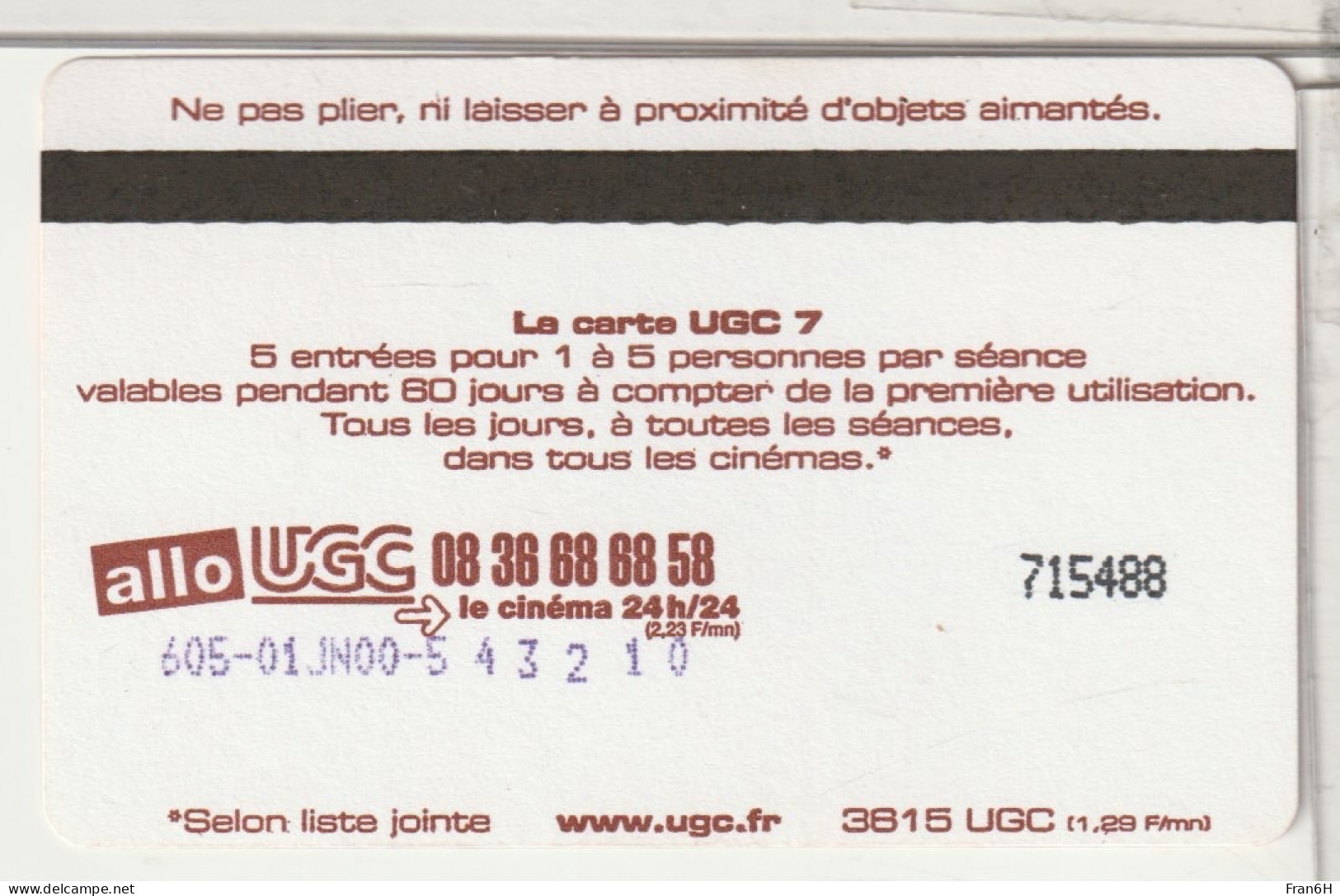 CINÉCARTE  - UGC 7 - Biglietti Cinema