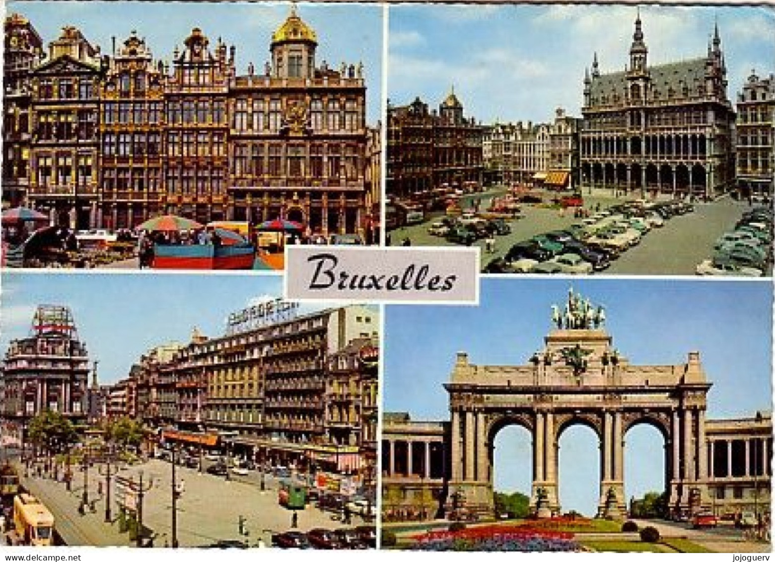 Bruxelles Brussel 4 Vues: Vues Générales Algemene Zichten ( Porte, Place Avec Voitures, Tramway ... - Mehransichten, Panoramakarten