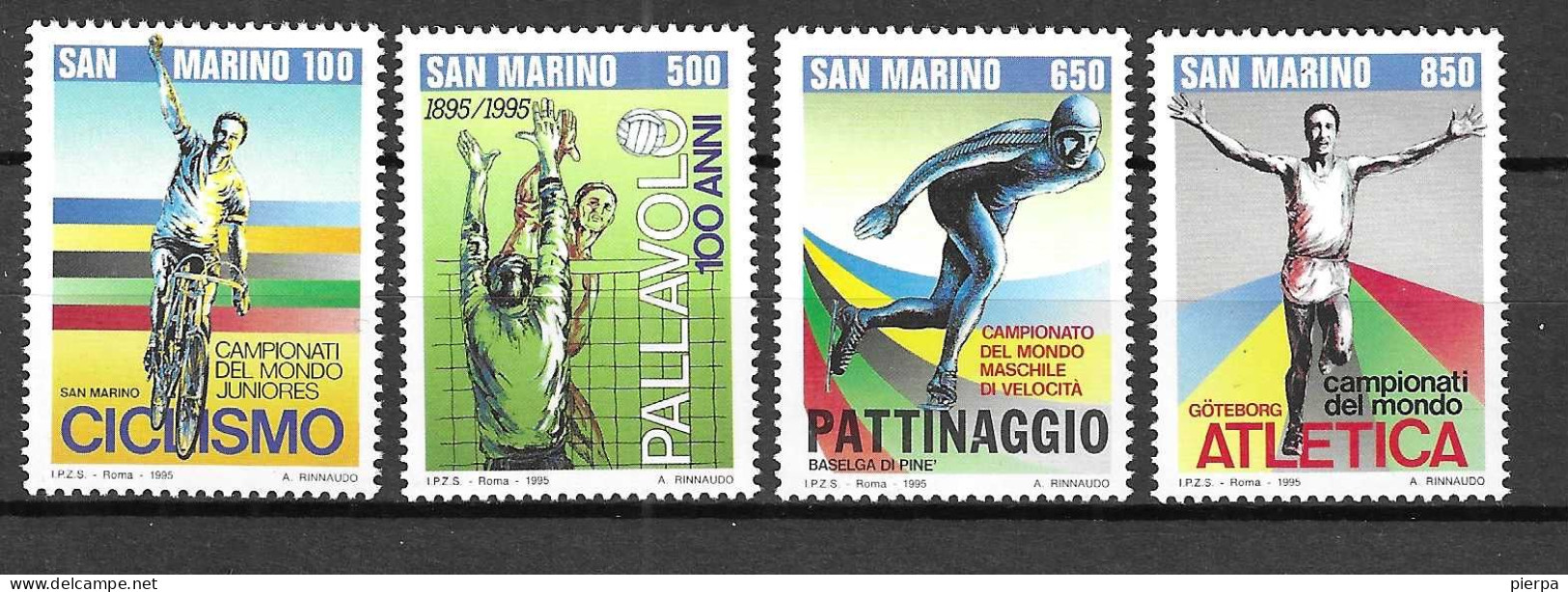 SAN MARINO - 1995 - SPORT - SERIE 4 VALORI - NUOVA MNH**( YVERT 1387\ 90- MICHEL 1582\4 - SS  1442\5) - Airmail