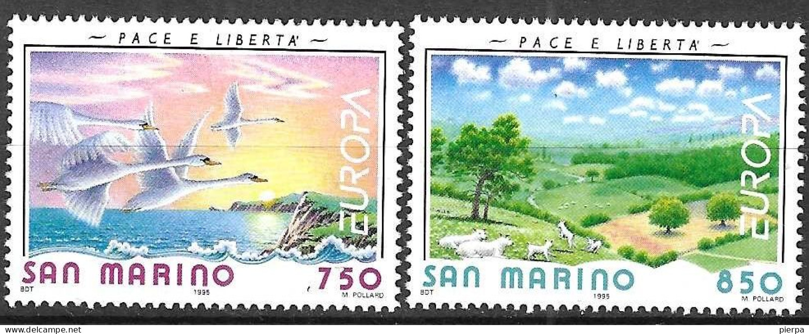 SAN MARINO - 1995 - EUROPA - SERIE 2 VALORI - NUOVA MNH**( YVERT 1396\7- MICHEL 1607\8 - SS  1446\7) - Luftpost