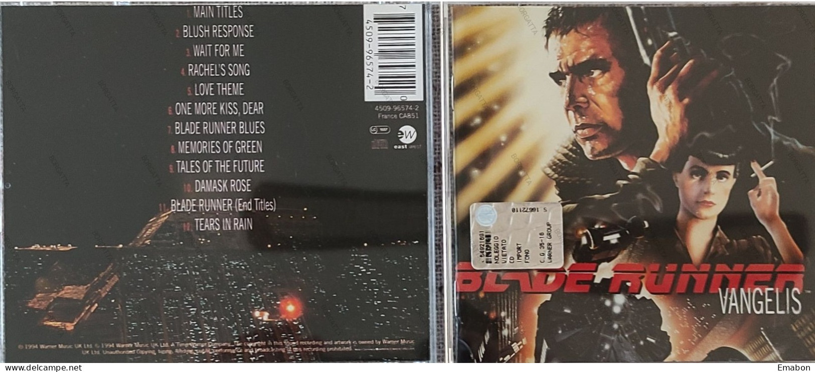 BORGATTA - FILM MUSIC  - Cd VANGELIS - BLADE RUNNER  - EAST WEST 1994 - USATO In Buono Stato - Filmmusik