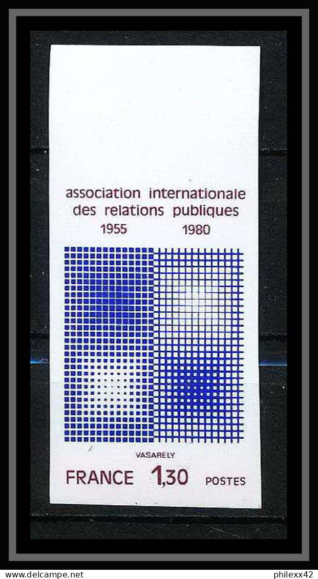 France N°2091 Tableau (Painting) Relations Publiques Vasarely Non Dentelé ** MNH (Imperf) - 1971-1980