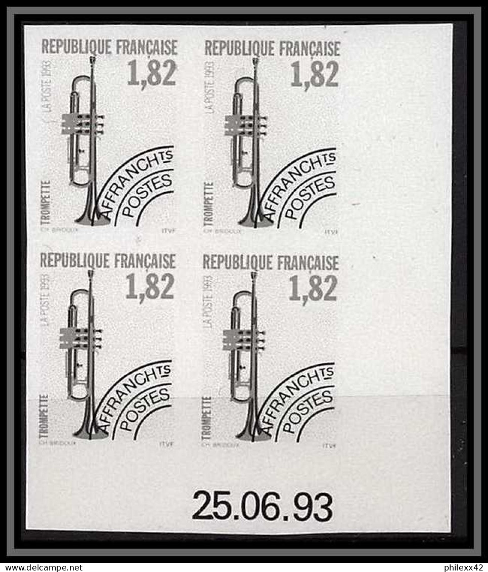 France Préoblitere PREO N°228 Coin Daté Trompette Trumpet Instrument De Musique Music Non Dentelé ** MNH (Imperf - 1991-2000