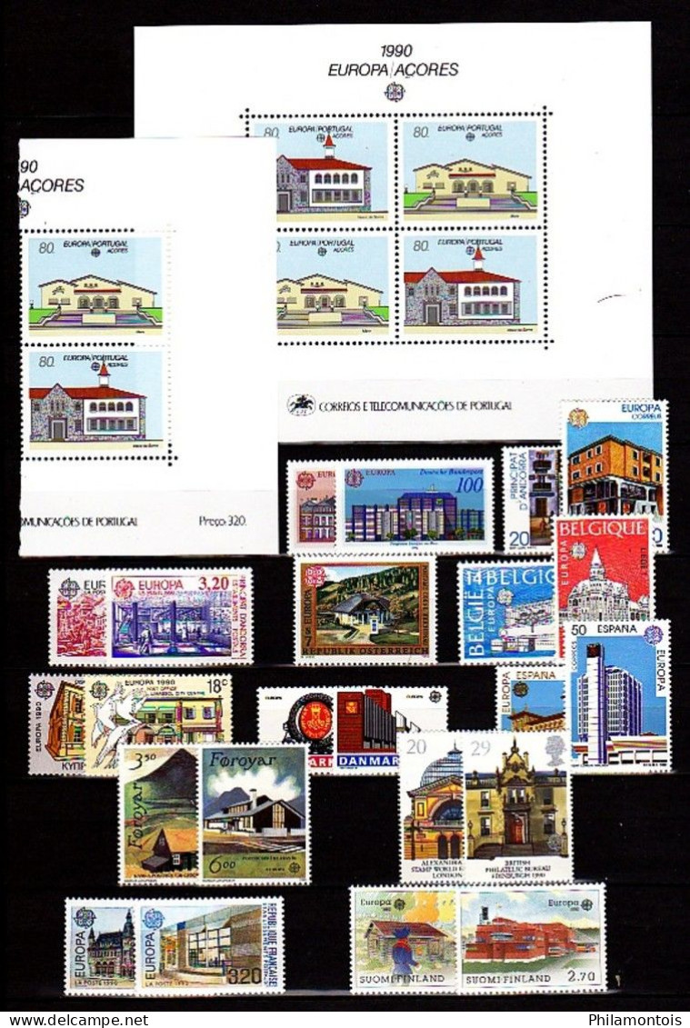 EUROPA - Année 1990 - Complet Avec Blocs - Neufs N** - Cote : 300 Eur. - Très Beaux - 1990