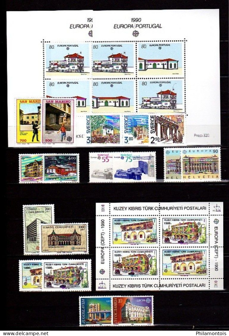 EUROPA - Année 1990 - Complet Avec Blocs - Neufs N** - Cote : 300 Eur. - Très Beaux - 1990