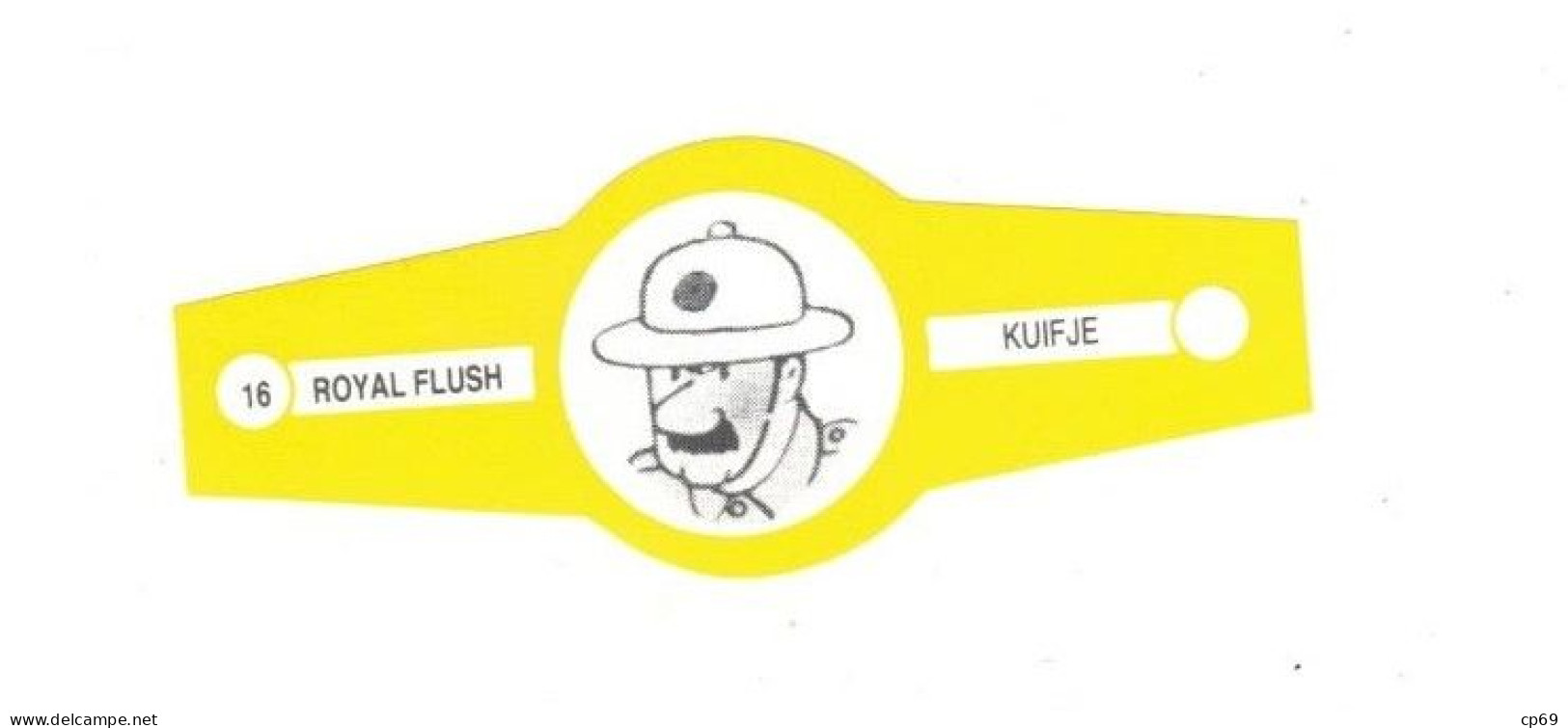 16) Bague De Cigare Série Tintin Jaune Blanche Royal Flush Kuifje Police Judiciaire En Superbe.Etat - Advertisement