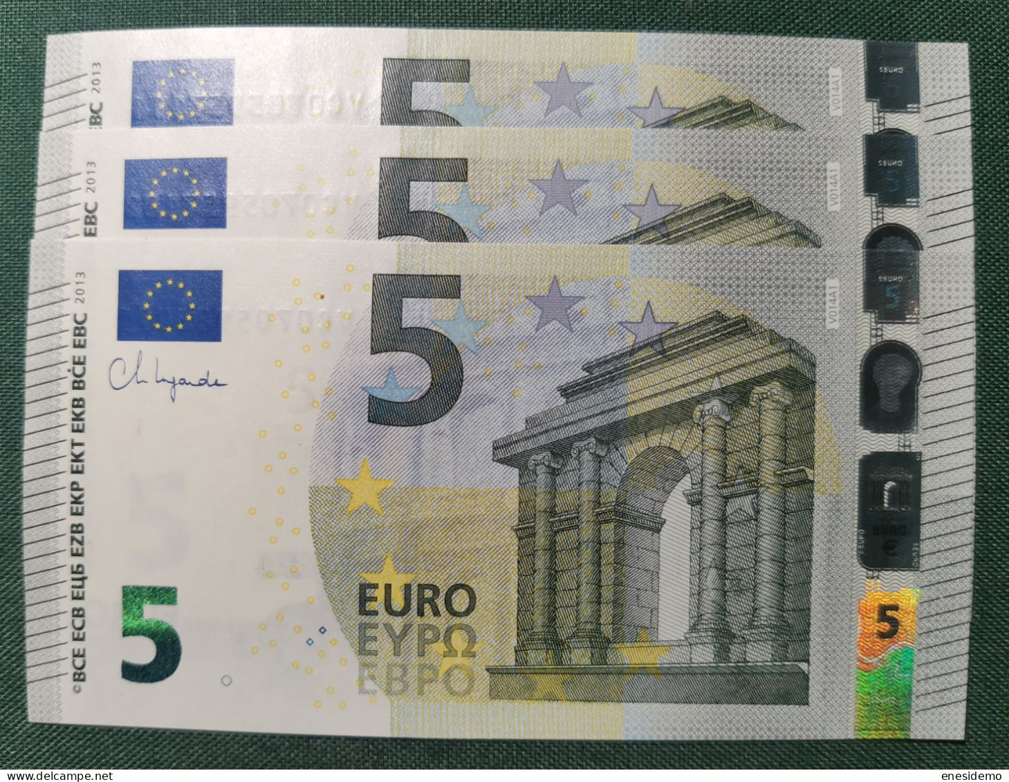 5 EURO SPAIN 2013 LAGARDE V014A1 VC CORRELATIVE TRIO SC FDS UNCIRCULATED PERFECT