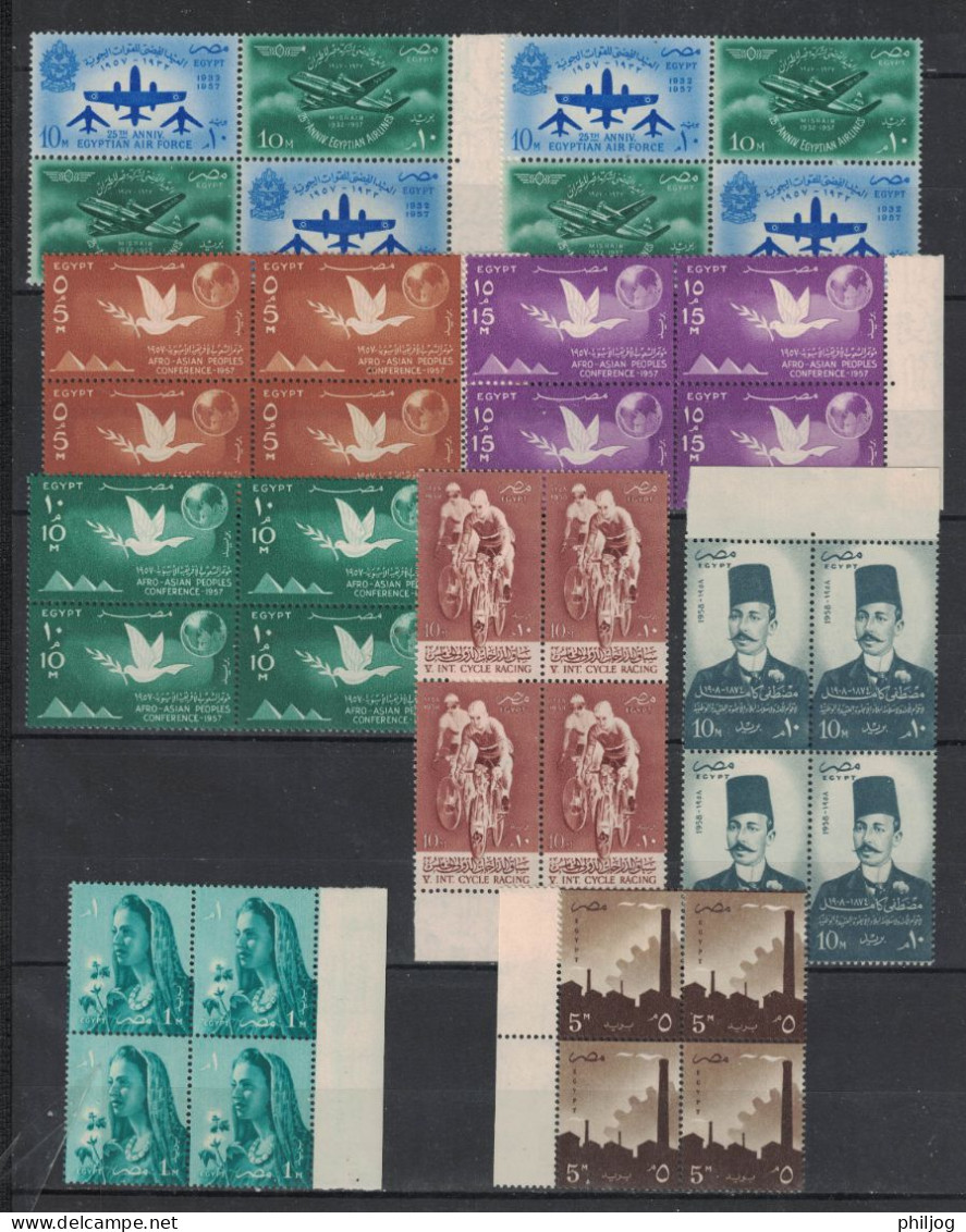 Egypte 1953/1958 - Yvert  315/316 - 28 Blocs De 4 - Neuf SANS Charnière - Neufs