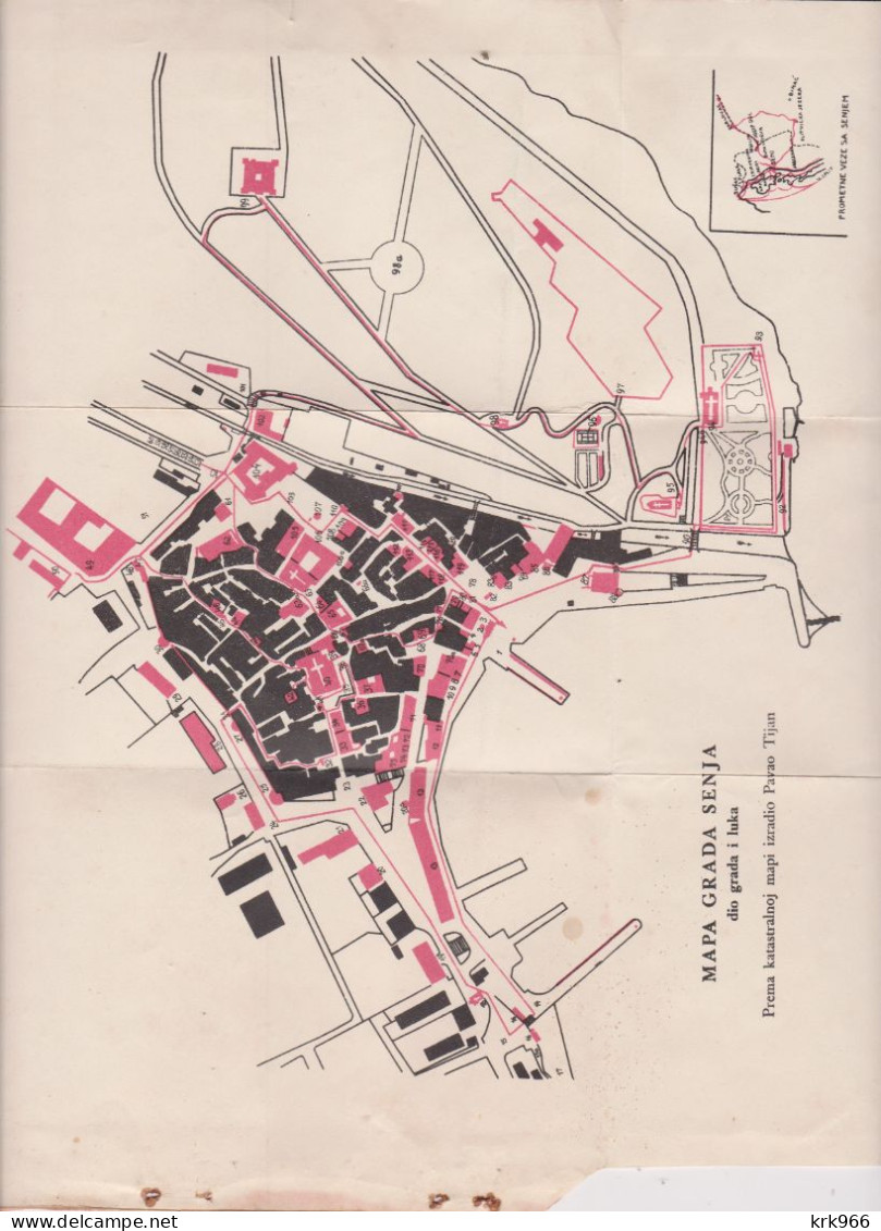 CROATIA SENJ 1931 CITY MAP - Topographische Kaarten