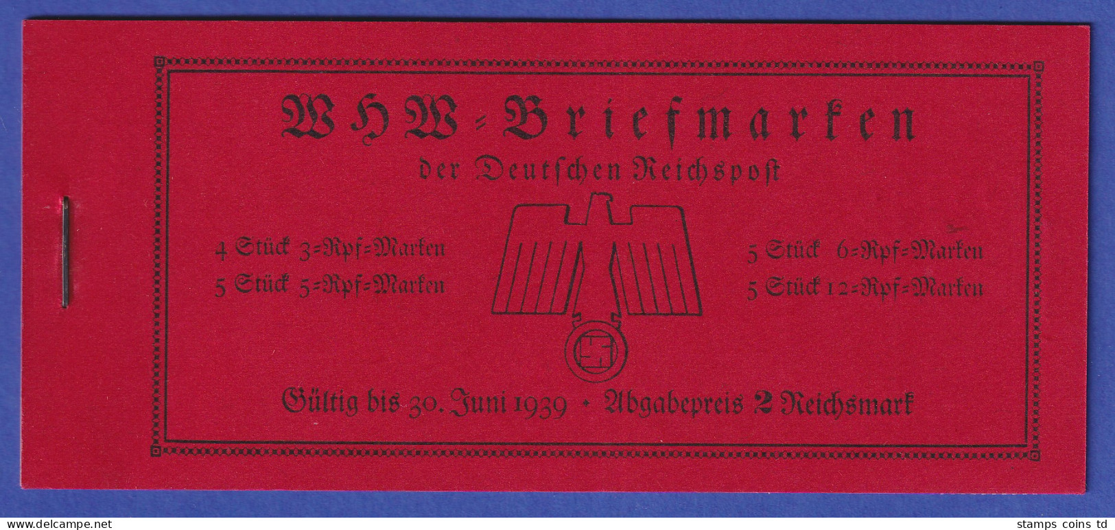 Deutsches Reich 1938 Markenheftchen Mi.-Nr. MH 45 Postfrisch ** - Carnets