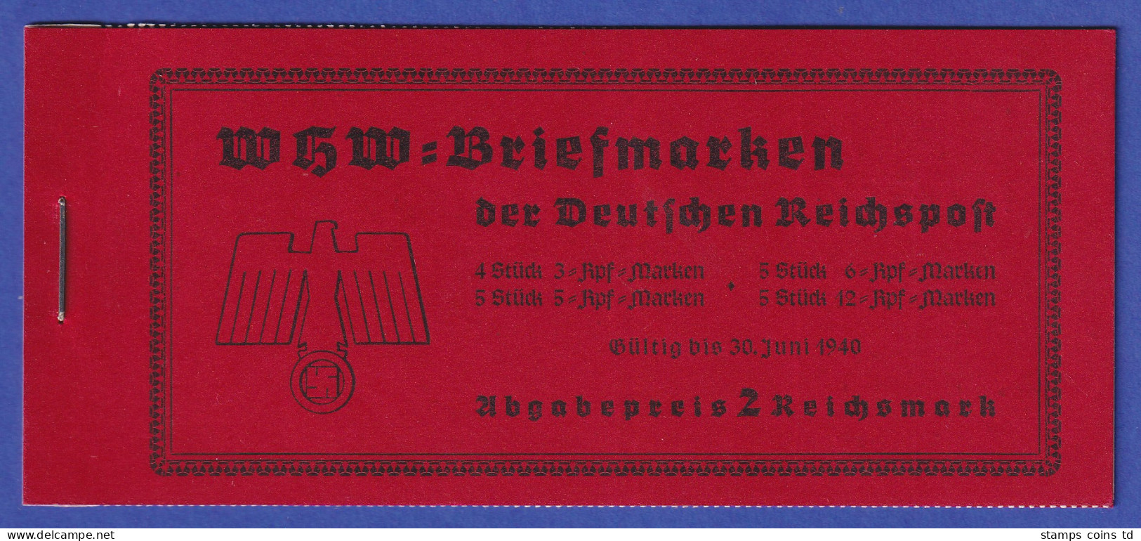 Deutsches Reich 1939 Markenheftchen Mi.-Nr. MH 46 Postfrisch ** - Carnets