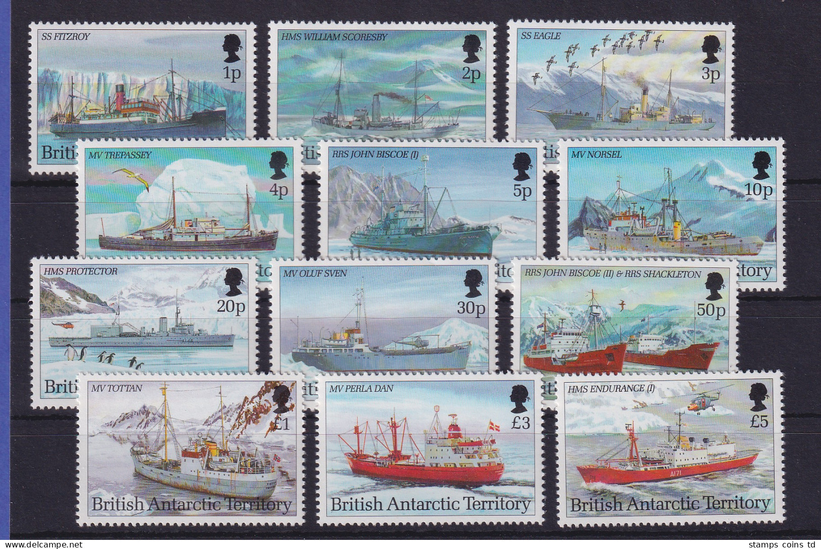 Britische Antarktis 1993 Forschungsschiffe Mi.-Nr. 203-214 I Postfrisch ** - Sonstige & Ohne Zuordnung
