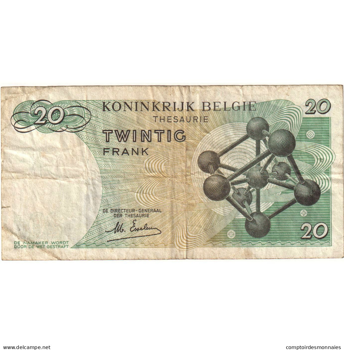 Belgique, 20 Francs, 1964-1966, 1964-06-15, KM:138, TB - 20 Francs