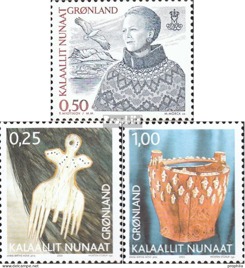 Dänemark - Grönland 386,400-401 (kompl.Ausg.) Postfrisch 2002 Margrethe, Kultur - Neufs