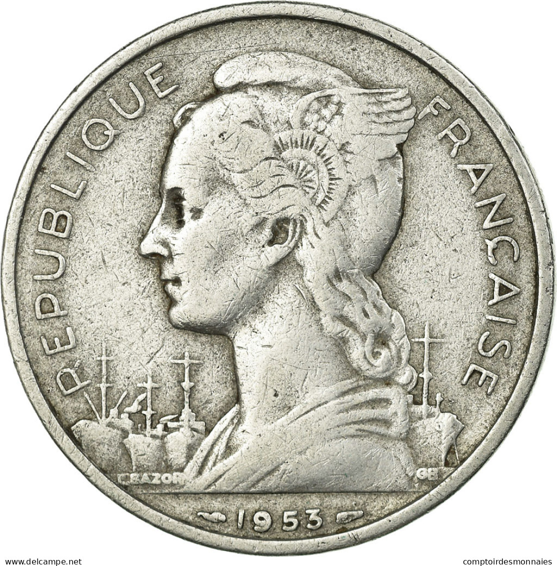 Monnaie, Madagascar, 5 Francs, 1953, Paris, TTB, Aluminium, KM:5 - Madagaskar