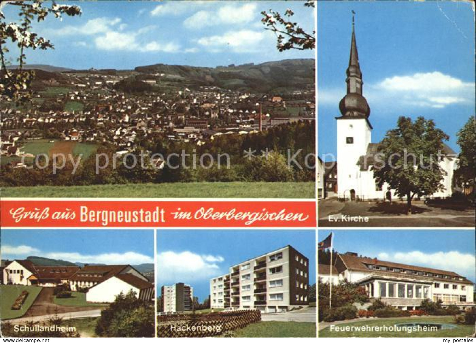 72048228 Bergneustadt Gesamtansicht Kirche Feuerwehr Erholungsheim Hackenberg Si - Bergneustadt