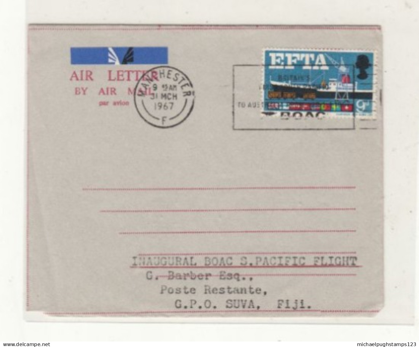 G.B. / Airmail / Fiji / B.O.A.C. Flights - Sonstige & Ohne Zuordnung